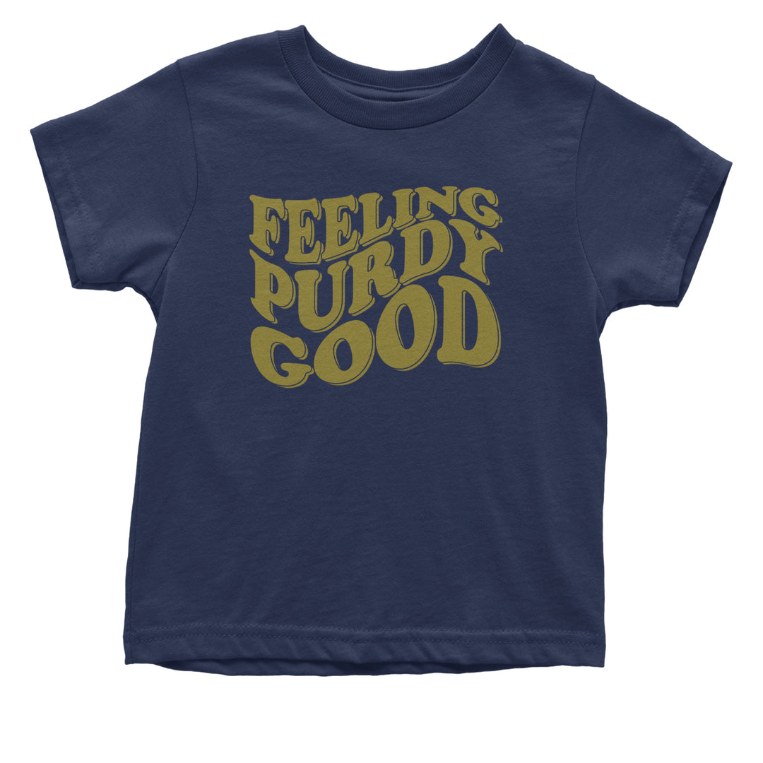 Feeling Purdy Good San Francisco Infant One-Piece Romper Bodysuit and Toddler T-shirt Navy Blue