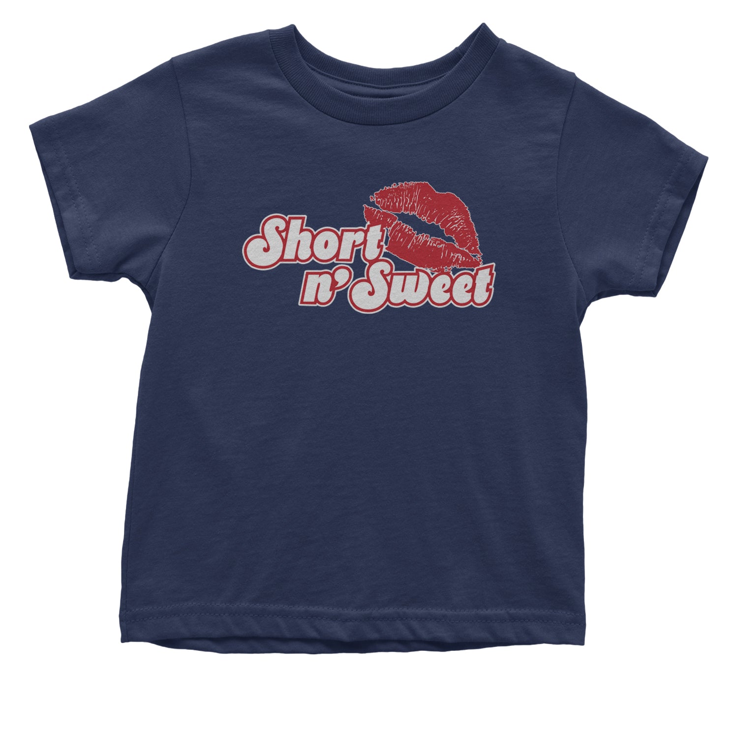 Short N' Sweet Red Lips Infant One-Piece Romper Bodysuit and Toddler T-shirt Navy Blue