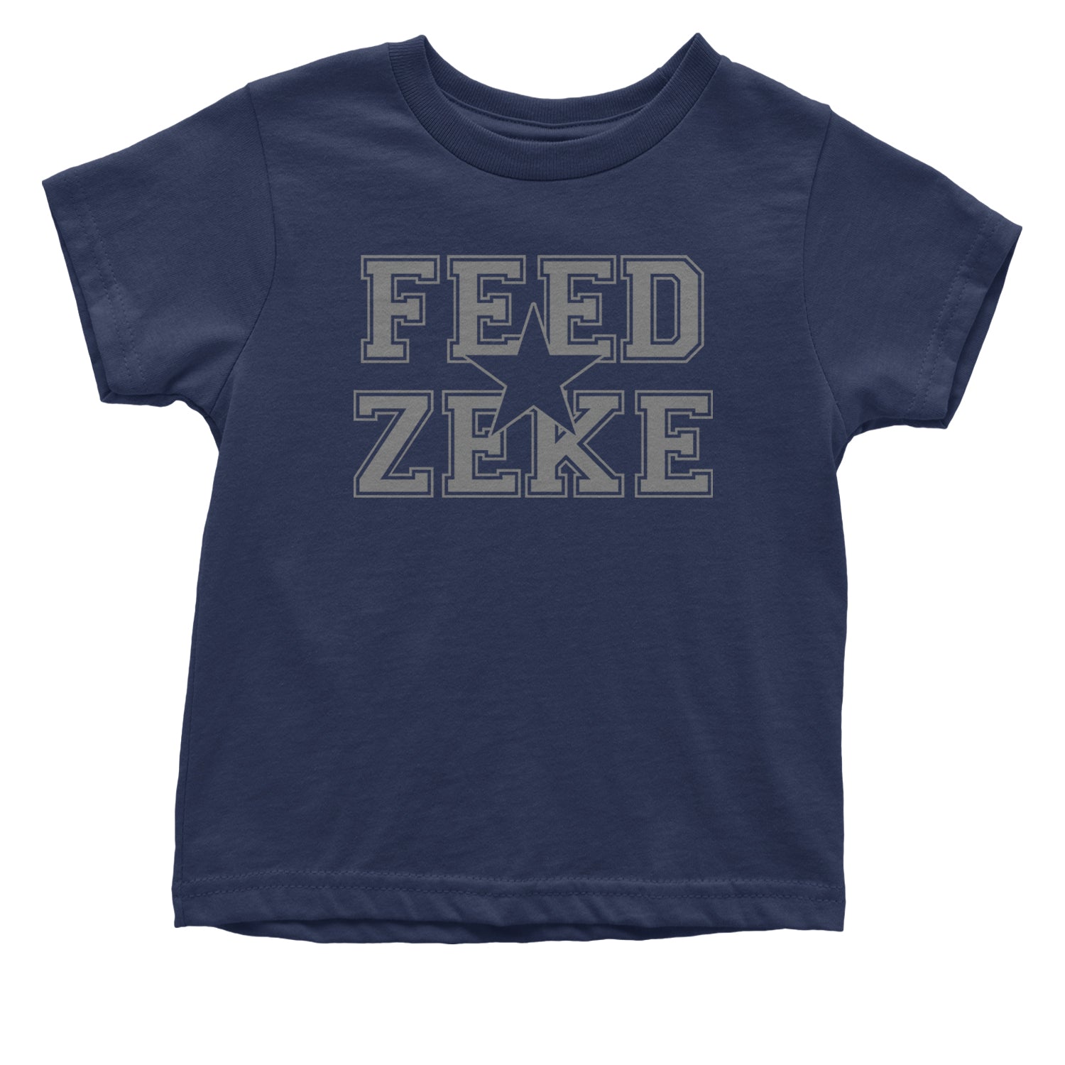 Feed Zeke Football Infant One-Piece Romper Bodysuit and Toddler T-shirt Navy Blue