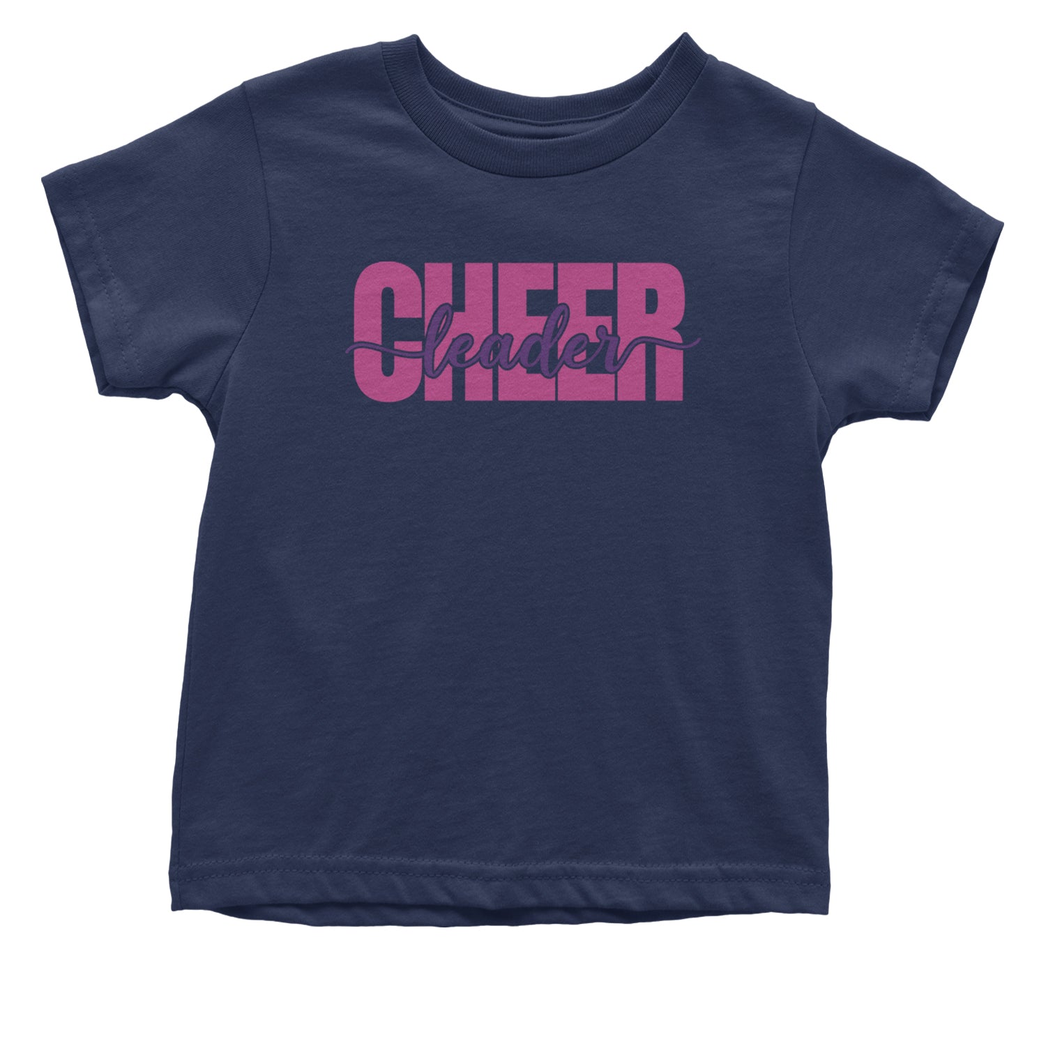 Cheerleader with Scripted Flair Infant One-Piece Romper Bodysuit and Toddler T-shirt Navy Blue