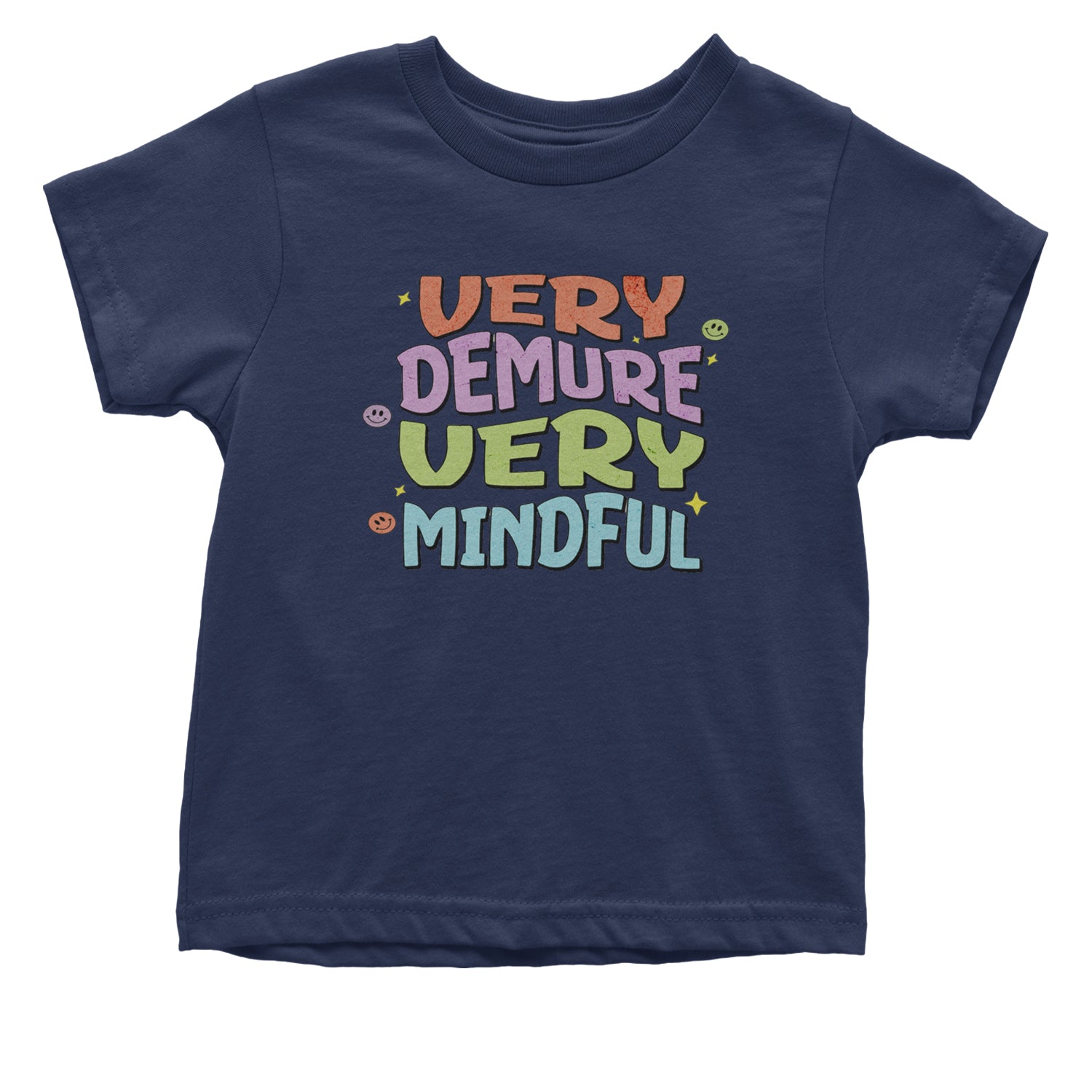 Very Demure, Very Mindful Infant One-Piece Romper Bodysuit and Toddler T-shirt Navy Blue