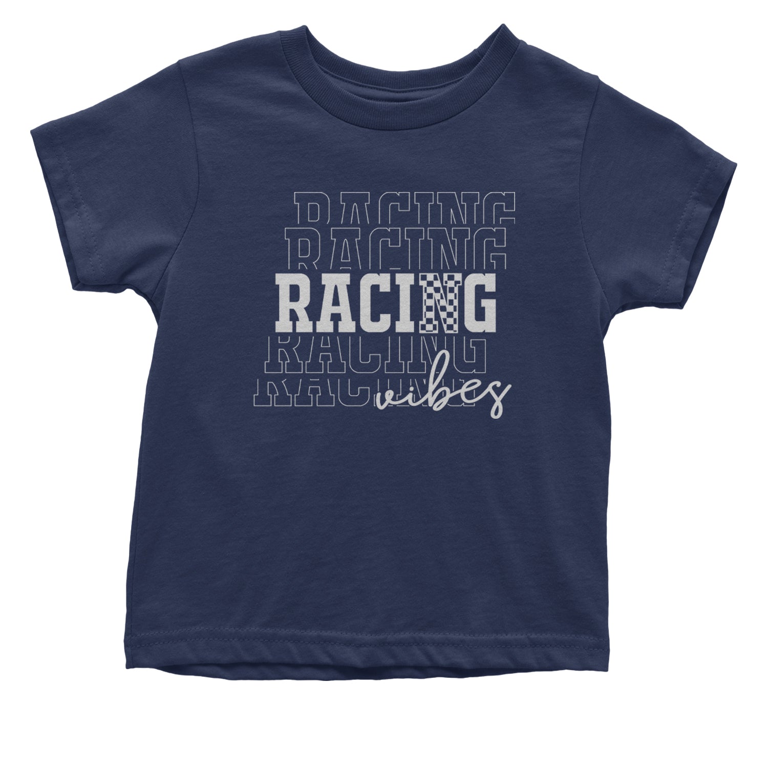 Racing Vibes Infant One-Piece Romper Bodysuit and Toddler T-shirt Navy Blue