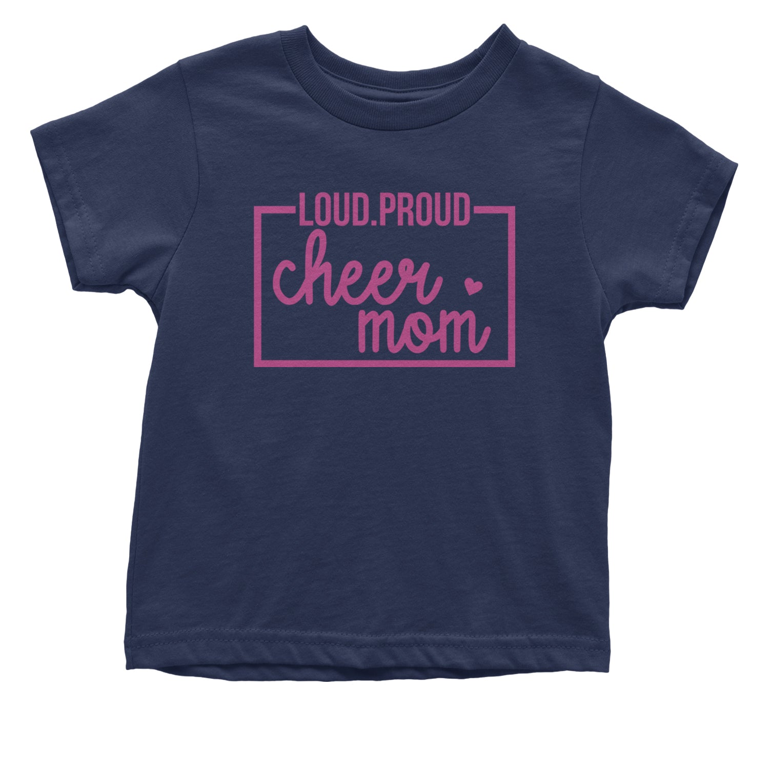 Loud Proud Cheerleader Mom Infant One-Piece Romper Bodysuit and Toddler T-shirt Navy Blue