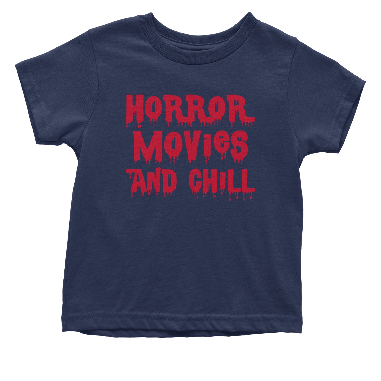 Horror Movies and Chill Infant One-Piece Romper Bodysuit and Toddler T-shirt Navy Blue