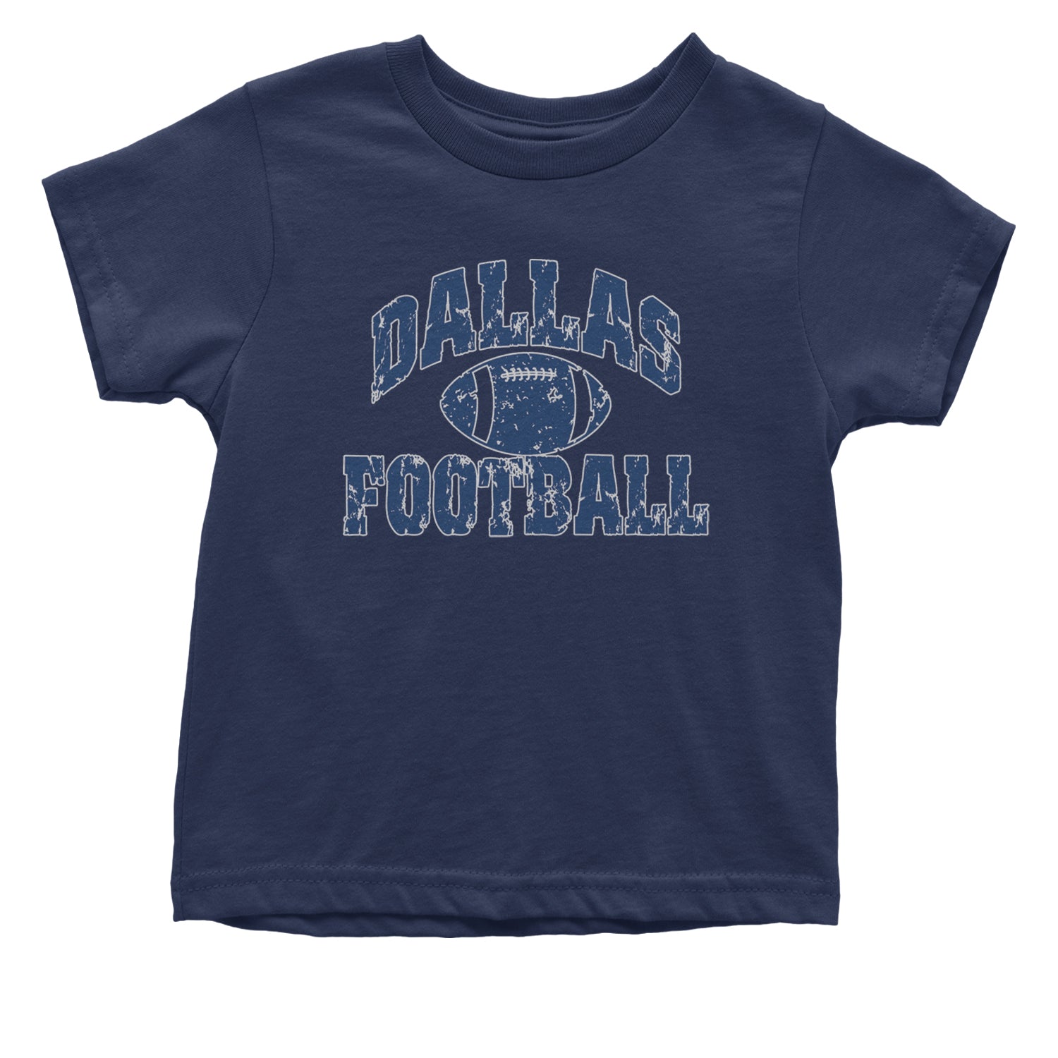 Dallas Distressed Football Infant One-Piece Romper Bodysuit and Toddler T-shirt Navy Blue