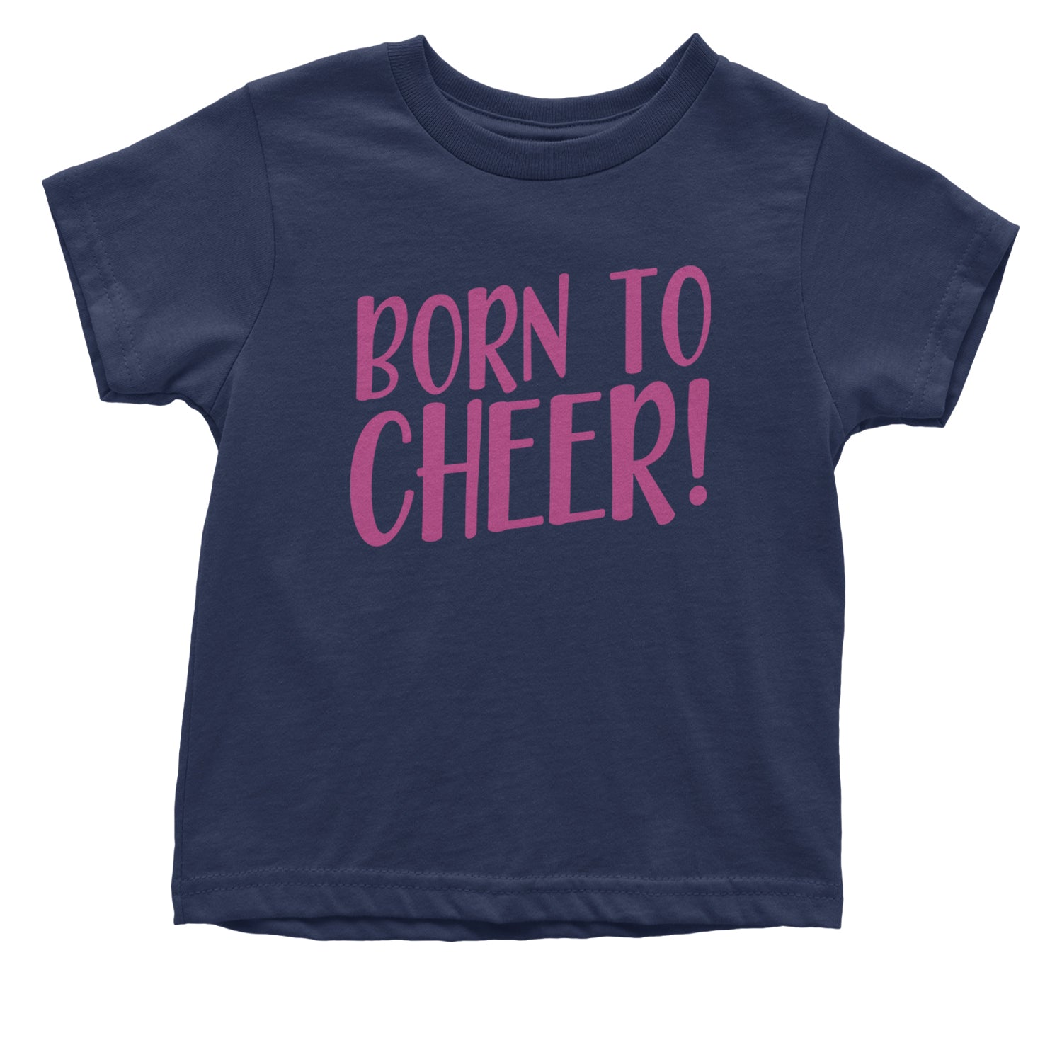 Born To Cheer Infant One-Piece Romper Bodysuit and Toddler T-shirt Navy Blue