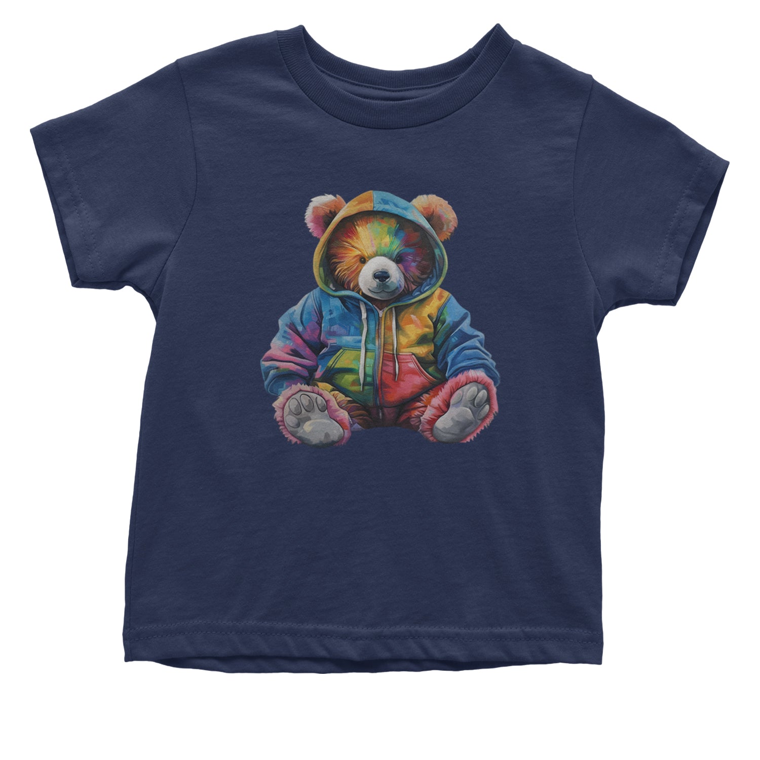 Rainbow Streetwear Urban Graffiti Bear Infant One-Piece Romper Bodysuit Or Toddler T-shirt Navy Blue