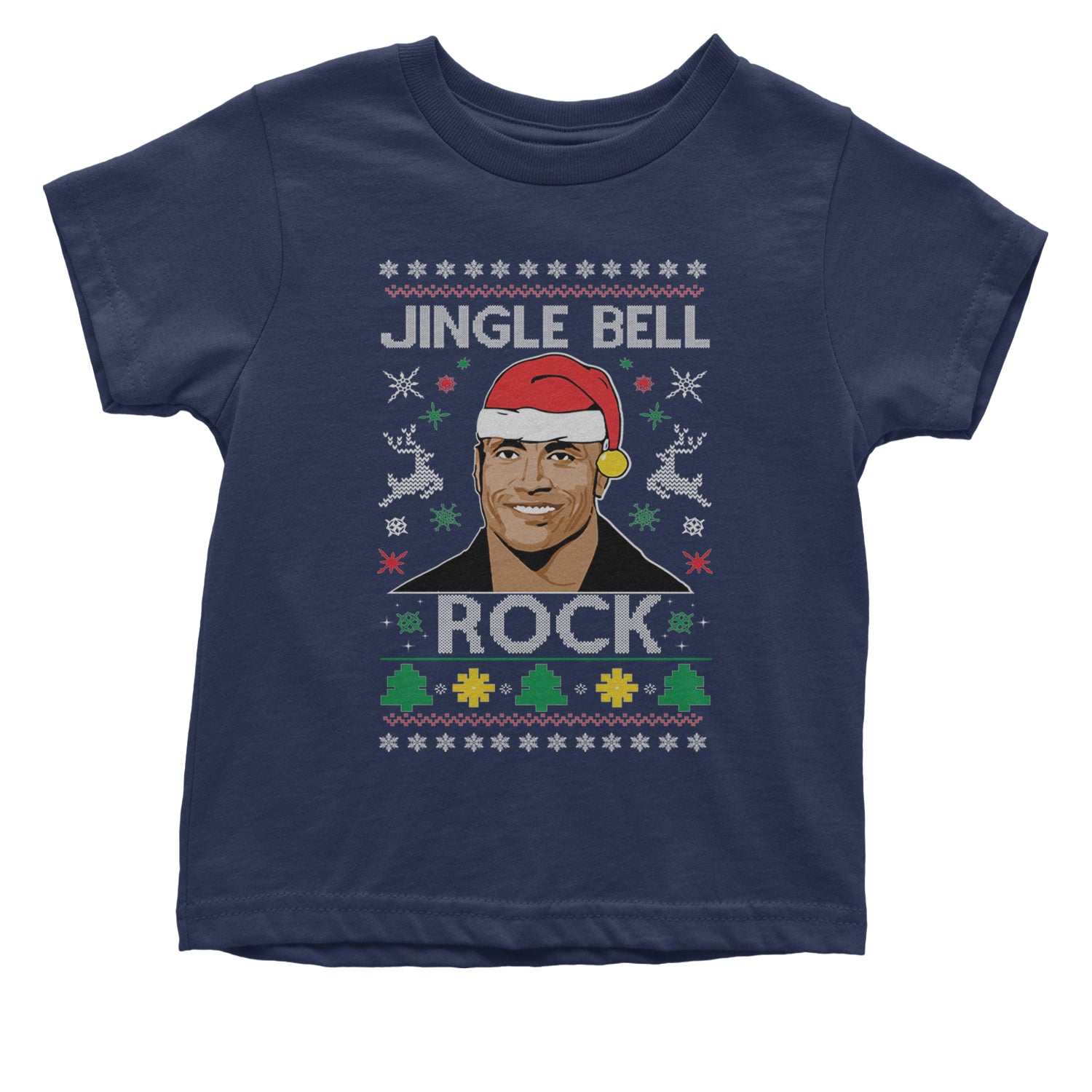 Jingle Bell Rock Ugly Christmas Infant One-Piece Romper Bodysuit and Toddler T-shirt Navy Blue