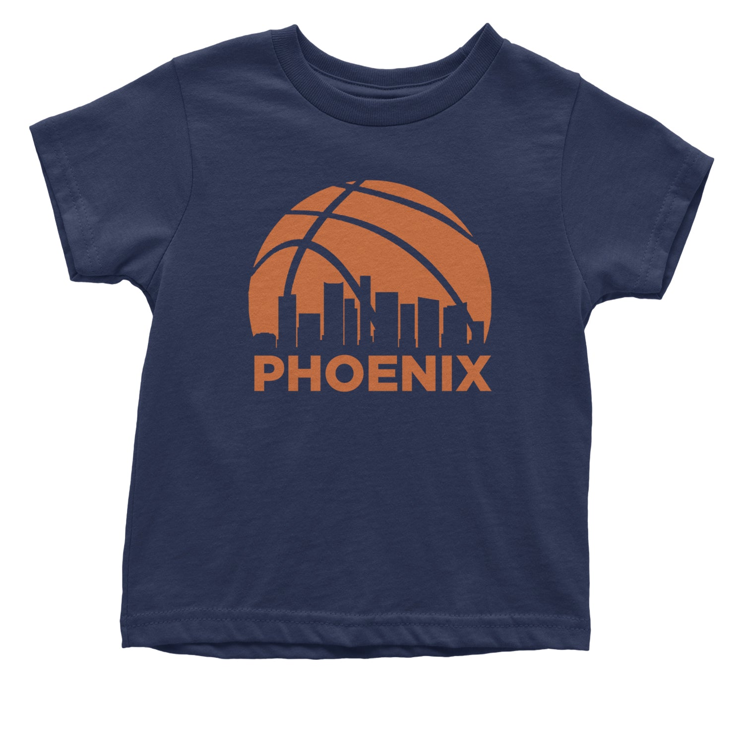 Phoenix Basketball Sunset City Skyline Infant One-Piece Romper Bodysuit and Toddler T-shirt Navy Blue