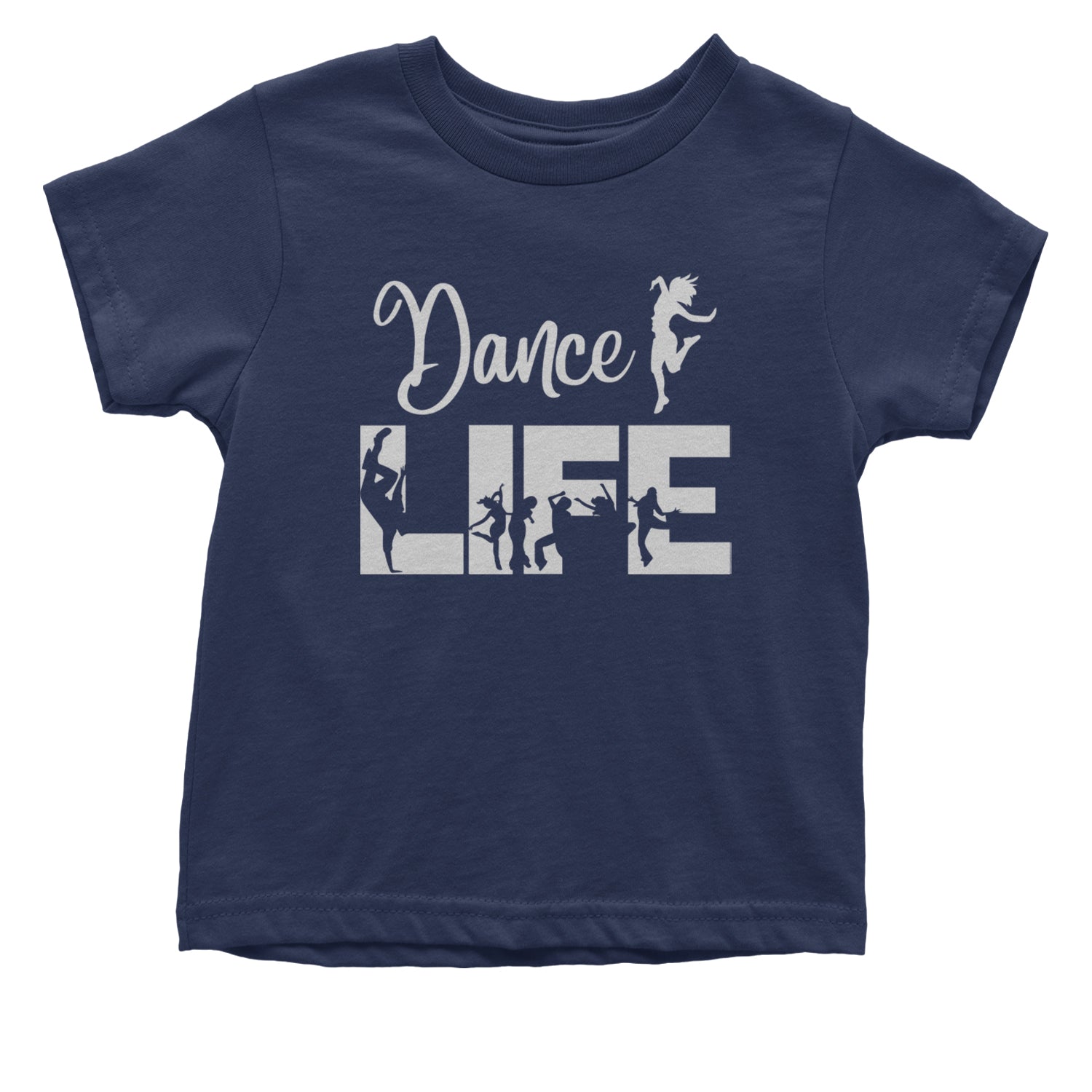 Dance Life Silhouette Dancers Infant One-Piece Romper Bodysuit and Toddler T-shirt Navy Blue