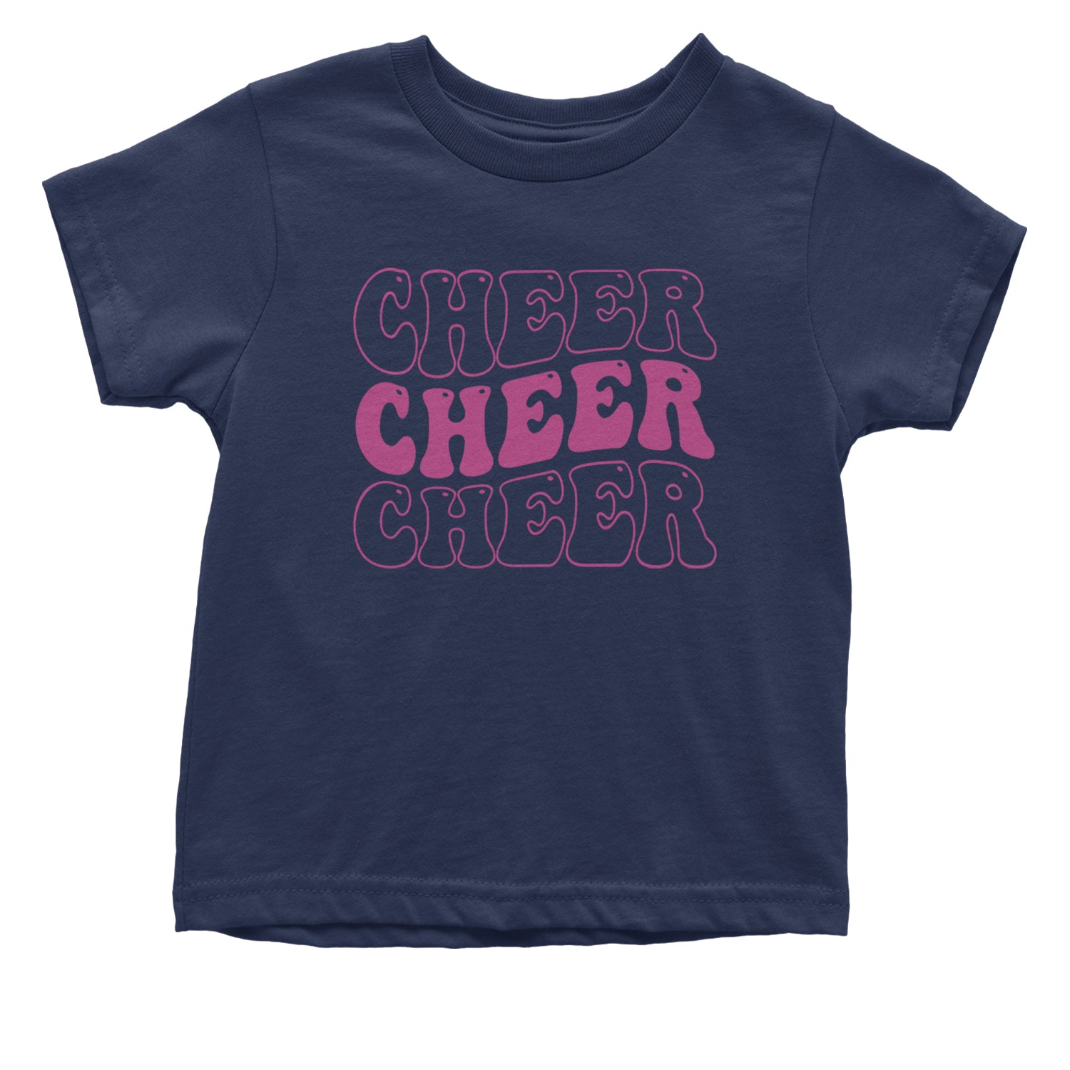 Cheer Cheer Cheer Infant One-Piece Romper Bodysuit and Toddler T-shirt Navy Blue