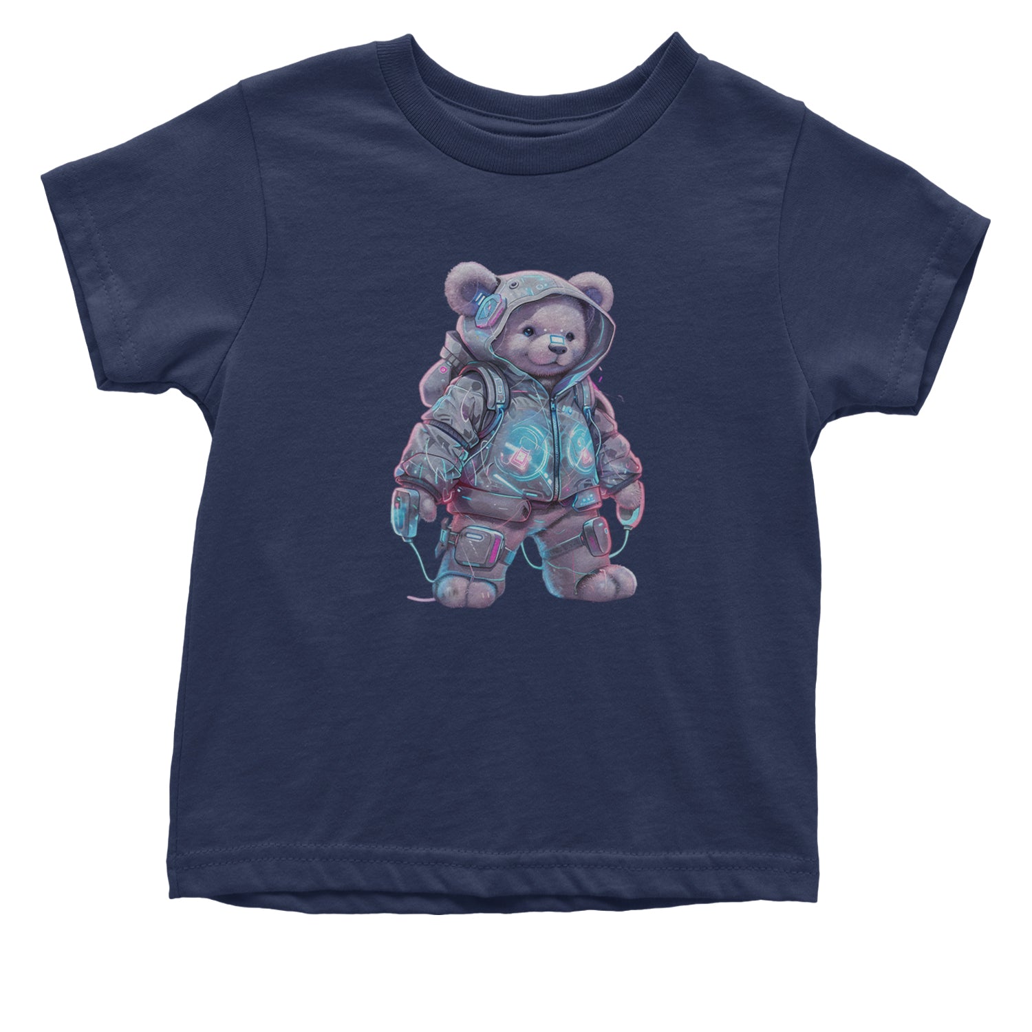 Cyberpunk Adventure Urban Graffiti Bear Infant One-Piece Romper Bodysuit Or Toddler T-shirt Navy Blue