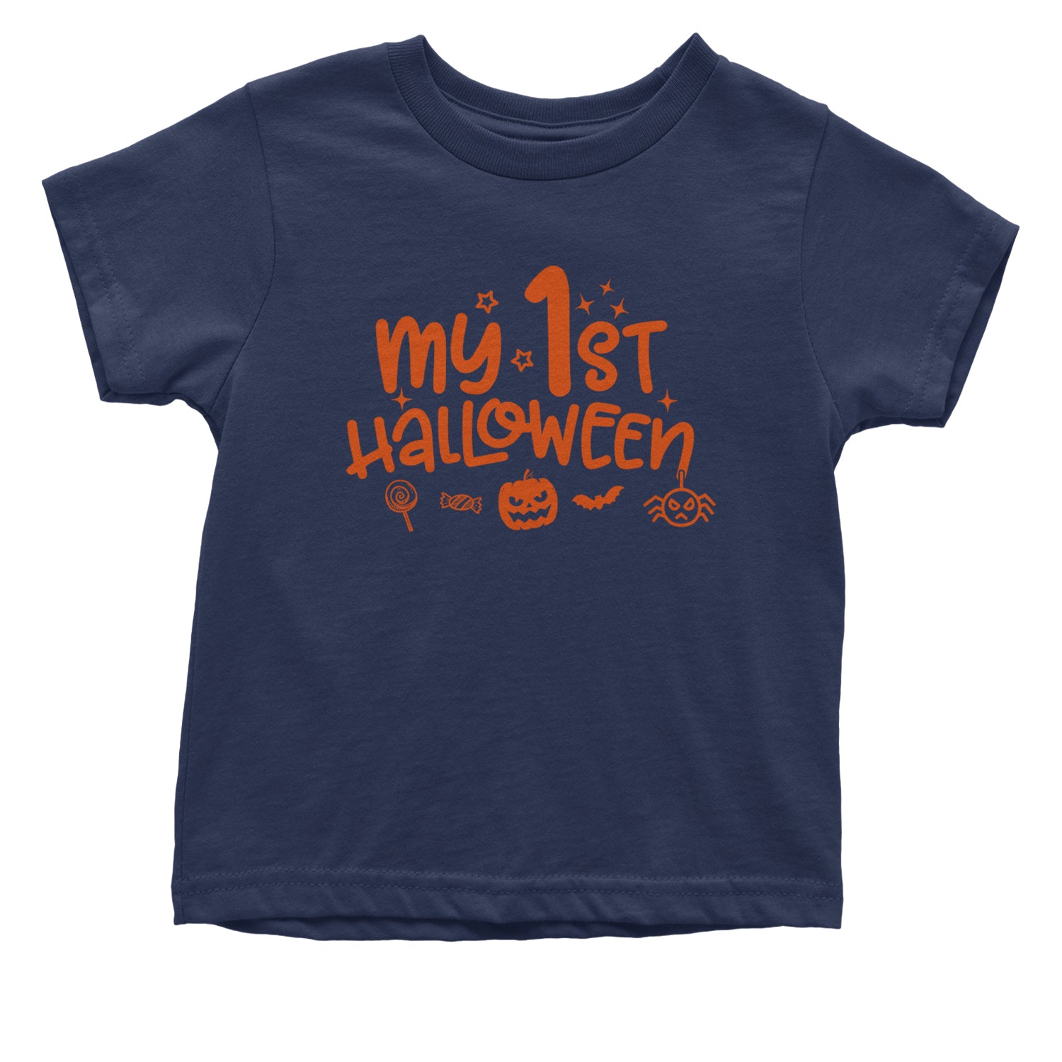 My First Halloween Infant One-Piece Romper Bodysuit and Toddler T-shirt Navy Blue