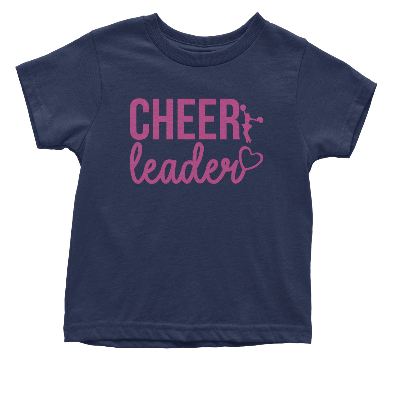 Cheerleader Heart Love Infant One-Piece Romper Bodysuit and Toddler T-shirt Navy Blue