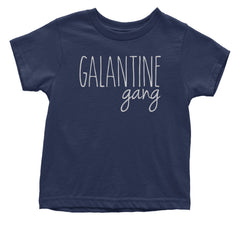 Galentine Gang Valentine's Shirt graphic on Onesie and Toddler T-Shirt in Navy Blue alternate view 2