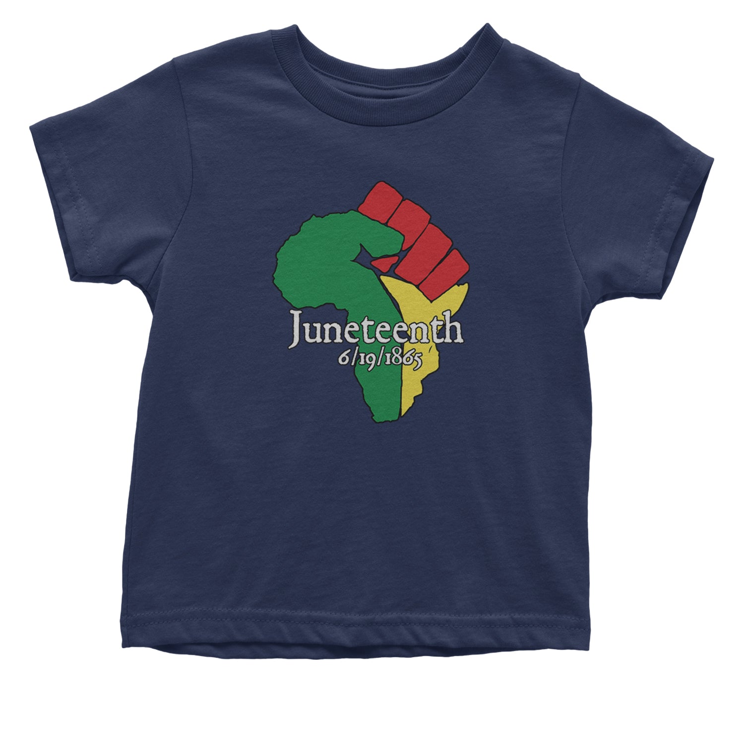 Juneteenth Raised Fist Africa Celebrate Emancipation Day Infant One-Piece Romper Bodysuit and Toddler T-shirt Navy Blue