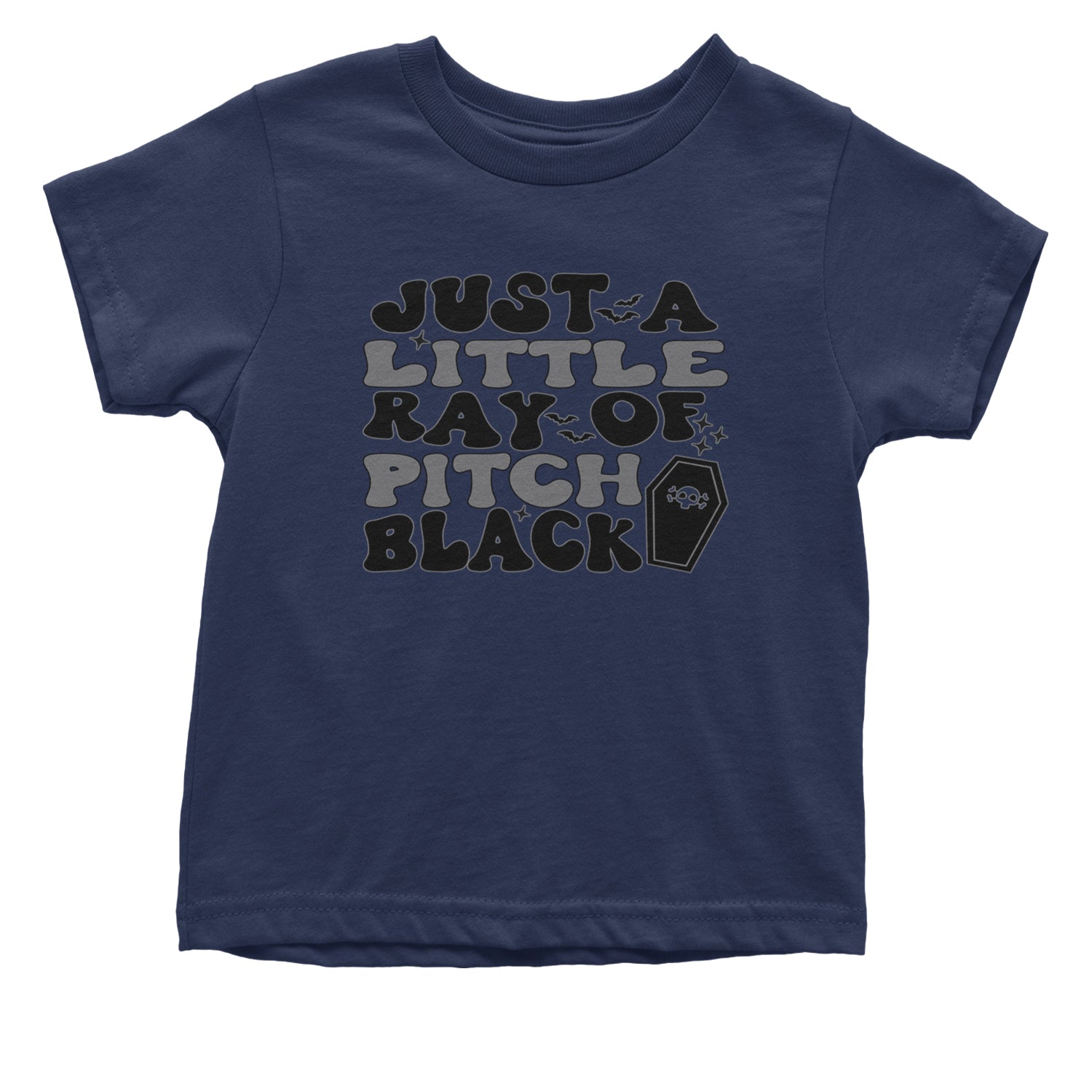 Just A Little Ray of Pitch Black Infant One-Piece Romper Bodysuit and Toddler T-shirt Navy Blue