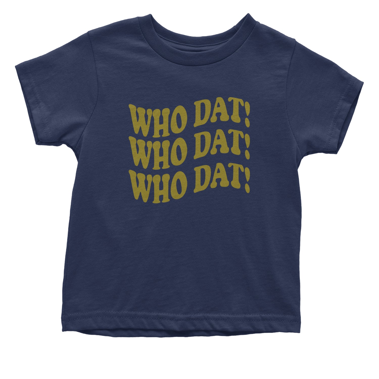 Who Dat Wavy Design Who Dat Nation Infant One-Piece Romper Bodysuit and Toddler T-shirt Navy Blue