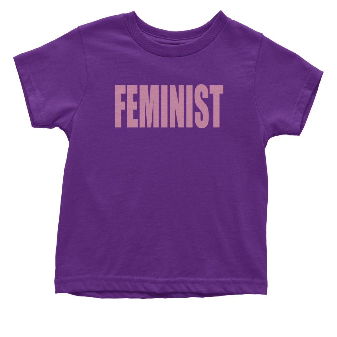 Feminist (Pink Print) Infant One-Piece Romper Bodysuit and Toddler T-shirt Purple