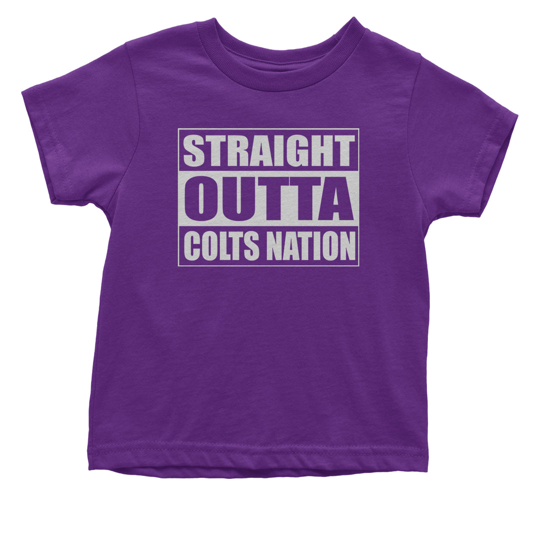 Straight Outta Colts Nation Football  Infant One-Piece Romper Bodysuit and Toddler T-shirt Purple