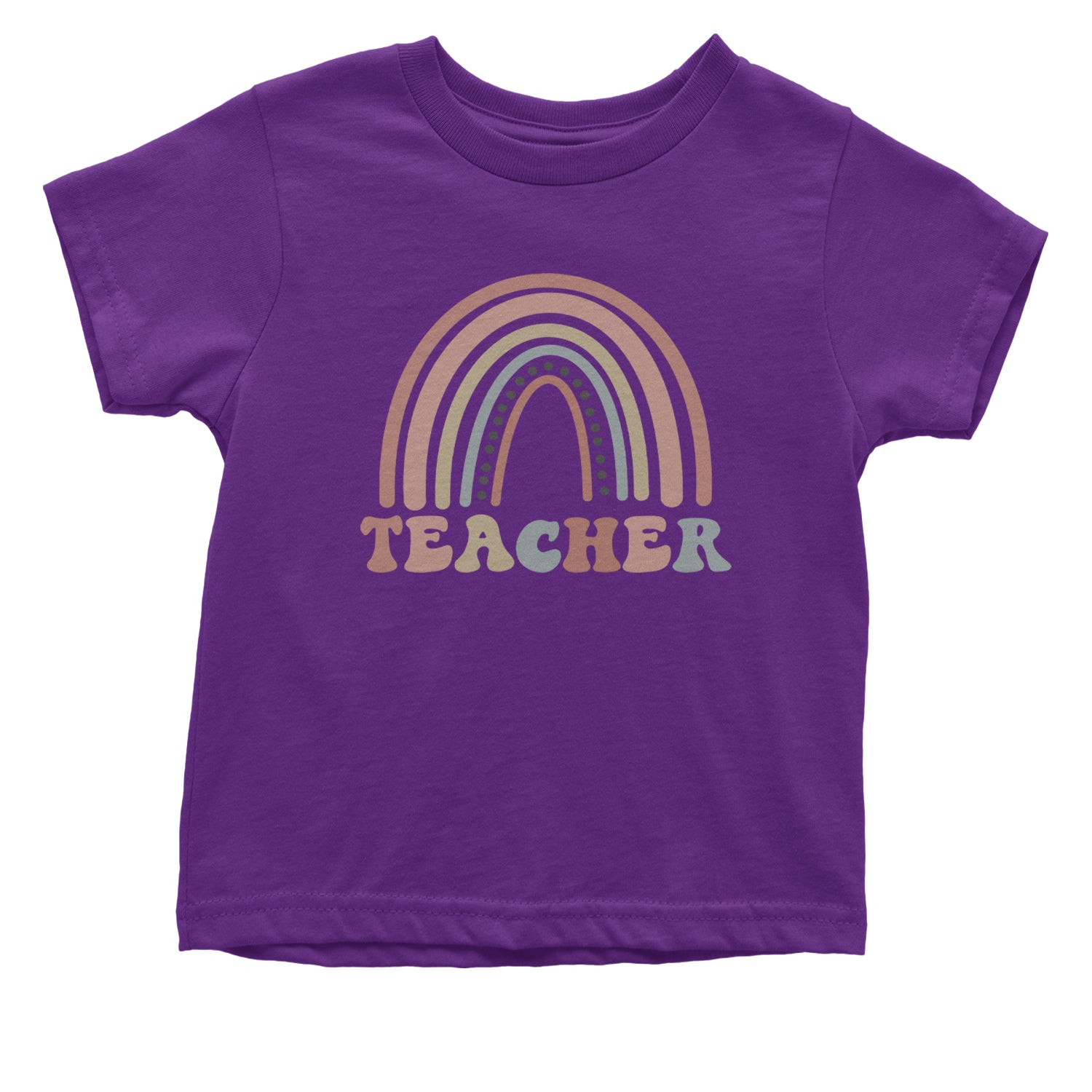 Teacher Pastel Rainbow Infant One-Piece Romper Bodysuit and Toddler T-shirt Purple