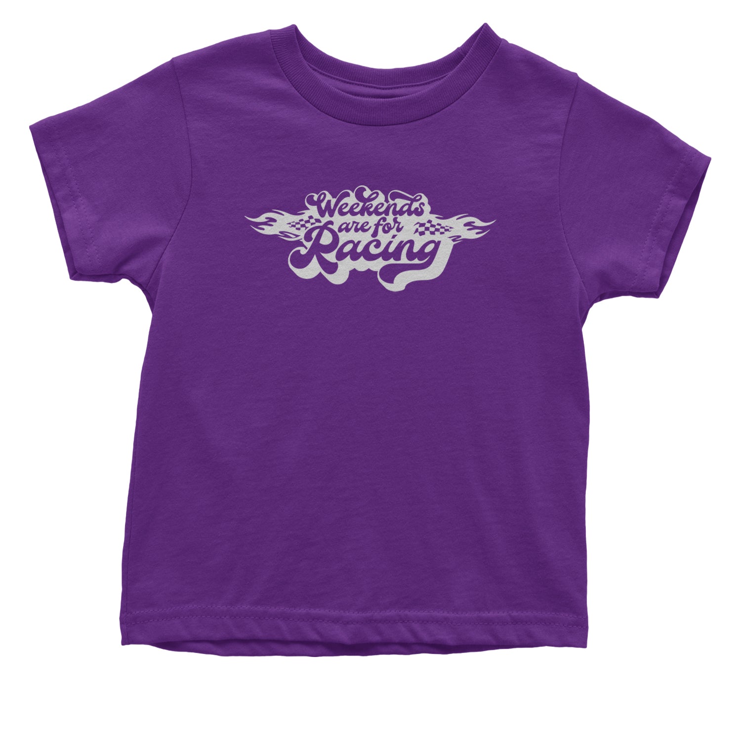 Weekends Are For Racing Infant One-Piece Romper Bodysuit and Toddler T-shirt Purple