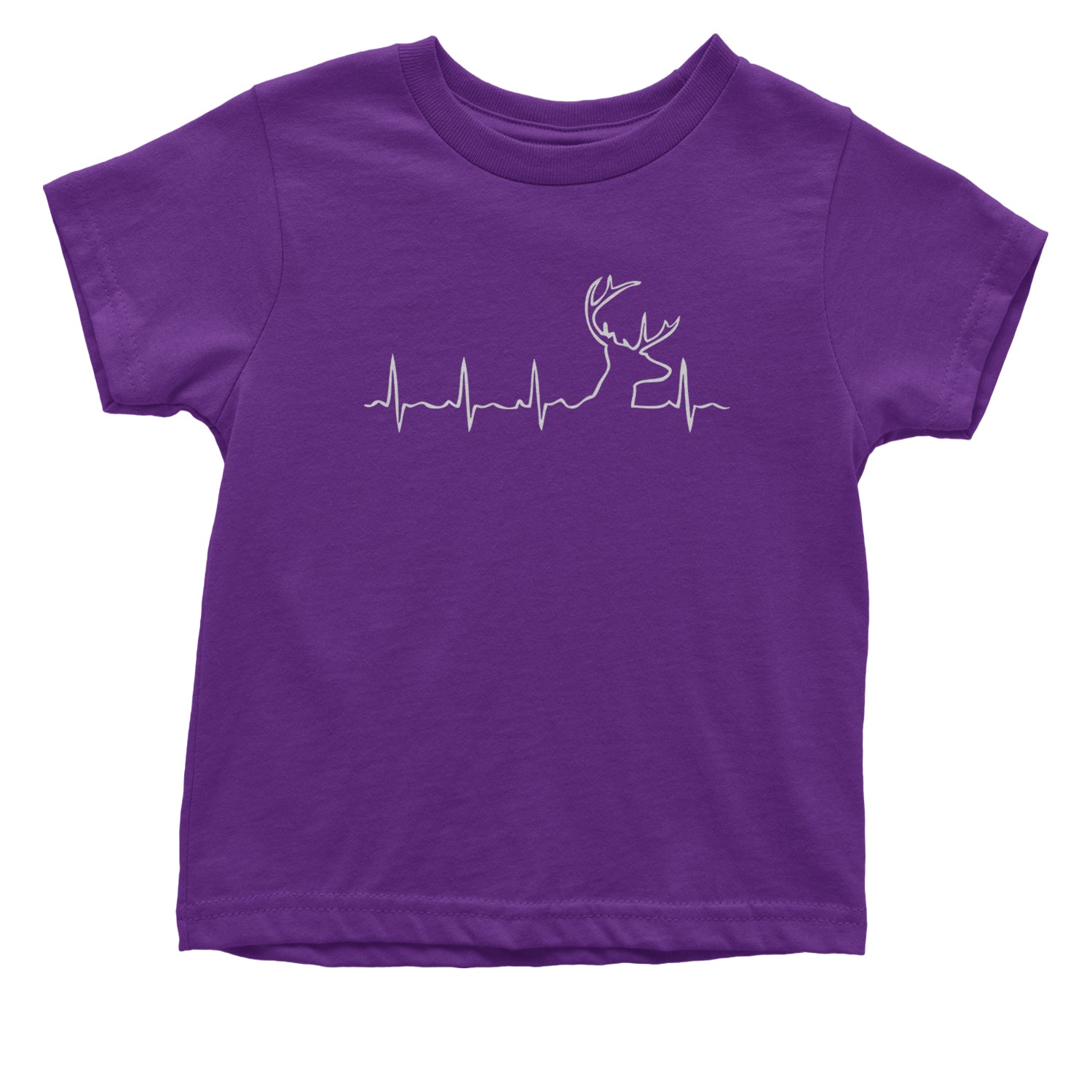 Hunting Heartbeat Deer Hunter Buck Stag Antlers  Infant One-Piece Romper Bodysuit and Toddler T-shirt Purple