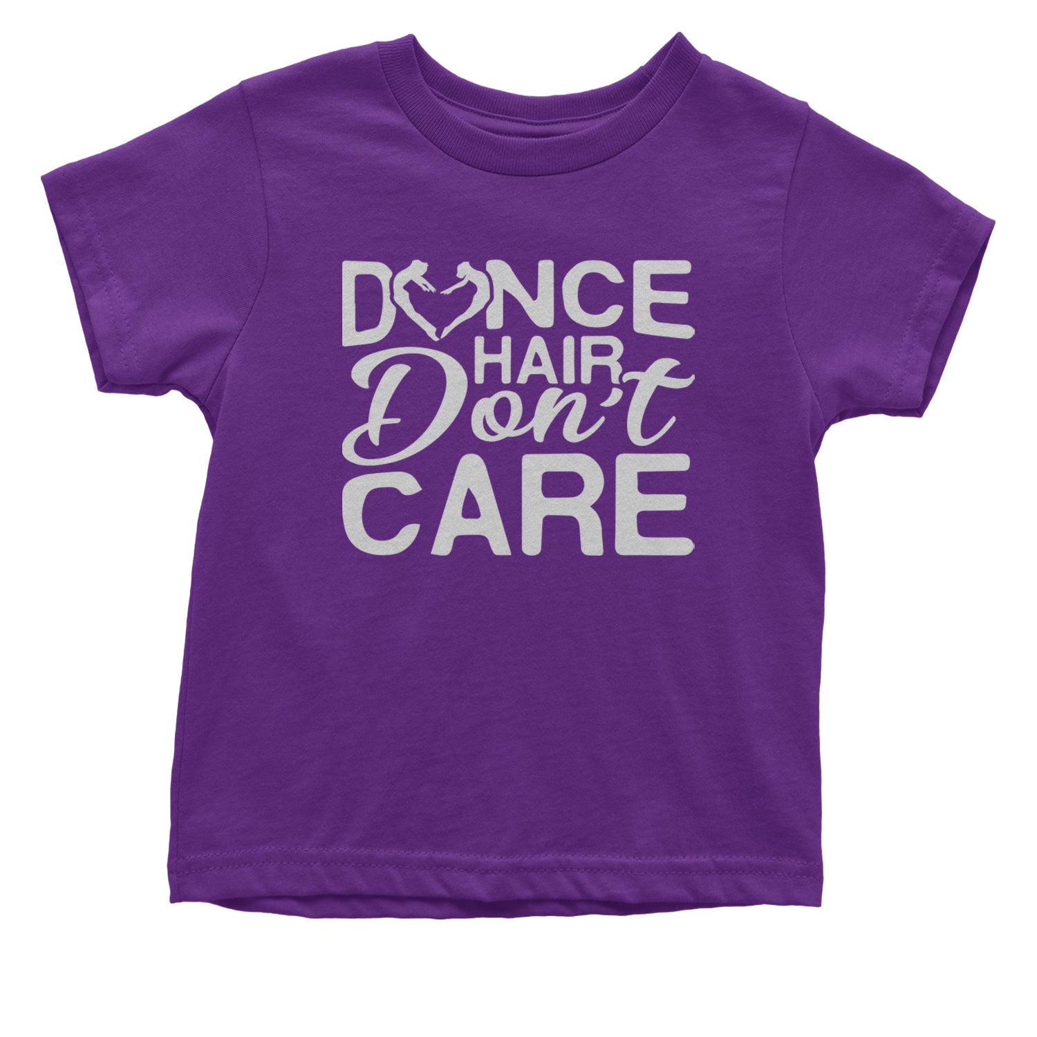 Dance Hair Don't Care Infant One-Piece Romper Bodysuit and Toddler T-shirt Purple