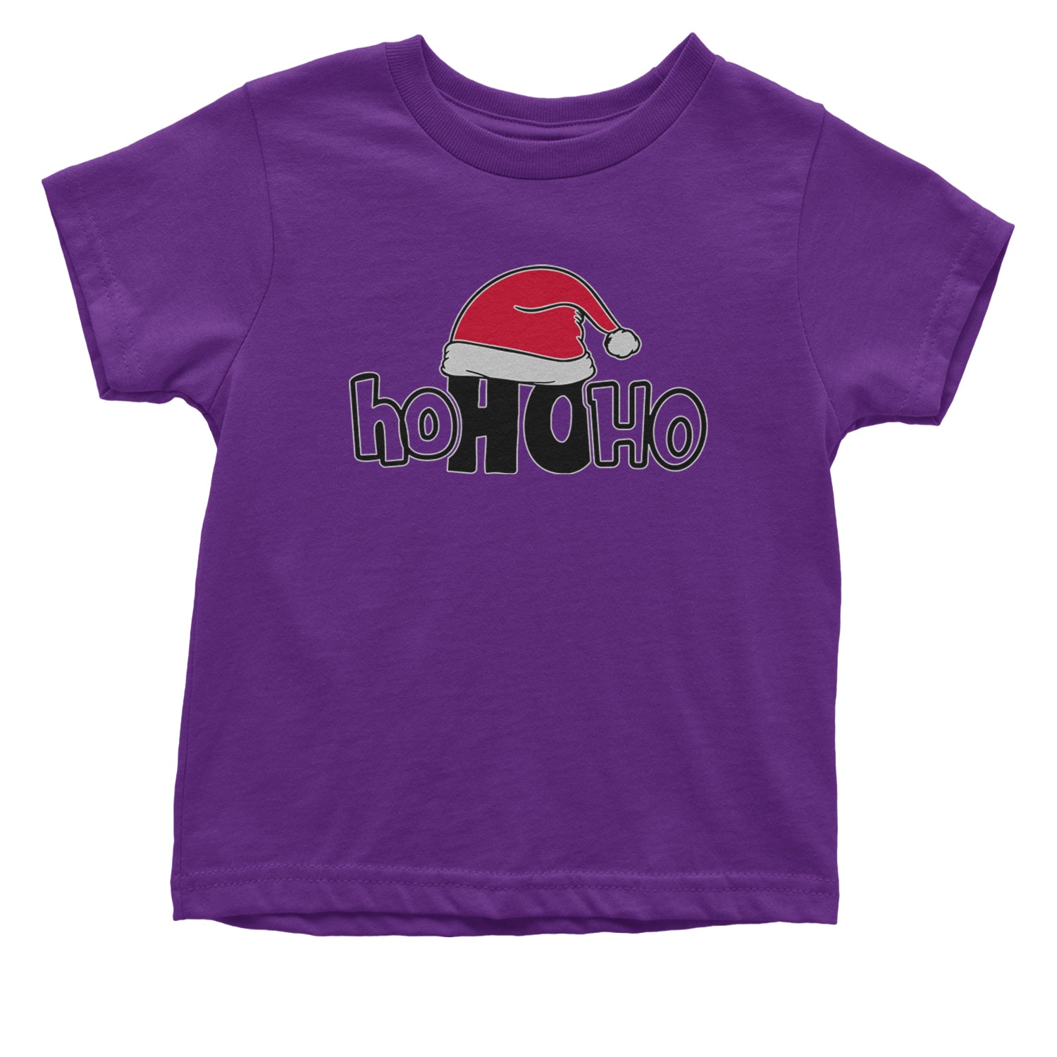 Ho Ho Ho Santa Christmas Hat Infant One-Piece Romper Bodysuit and Toddler T-shirt Purple