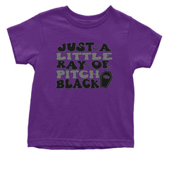Just A Little Ray of Pitch Black graphic on Onesie and Toddler T-Shirt in Black alternate view 6