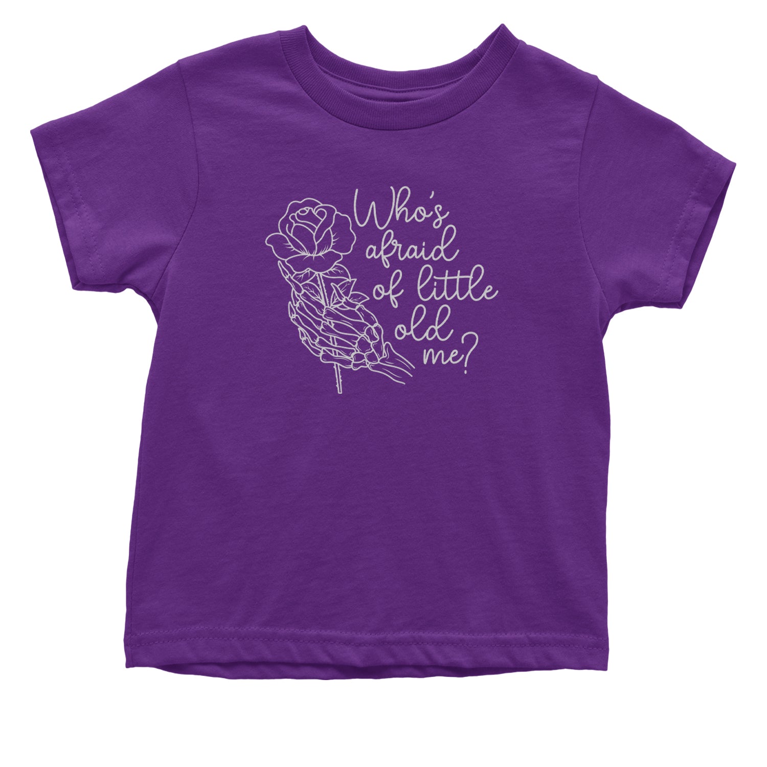 Who's Afraid Of Little Old Me Rose Skeleton Hand Infant One-Piece Romper Bodysuit and Toddler T-shirt Purple