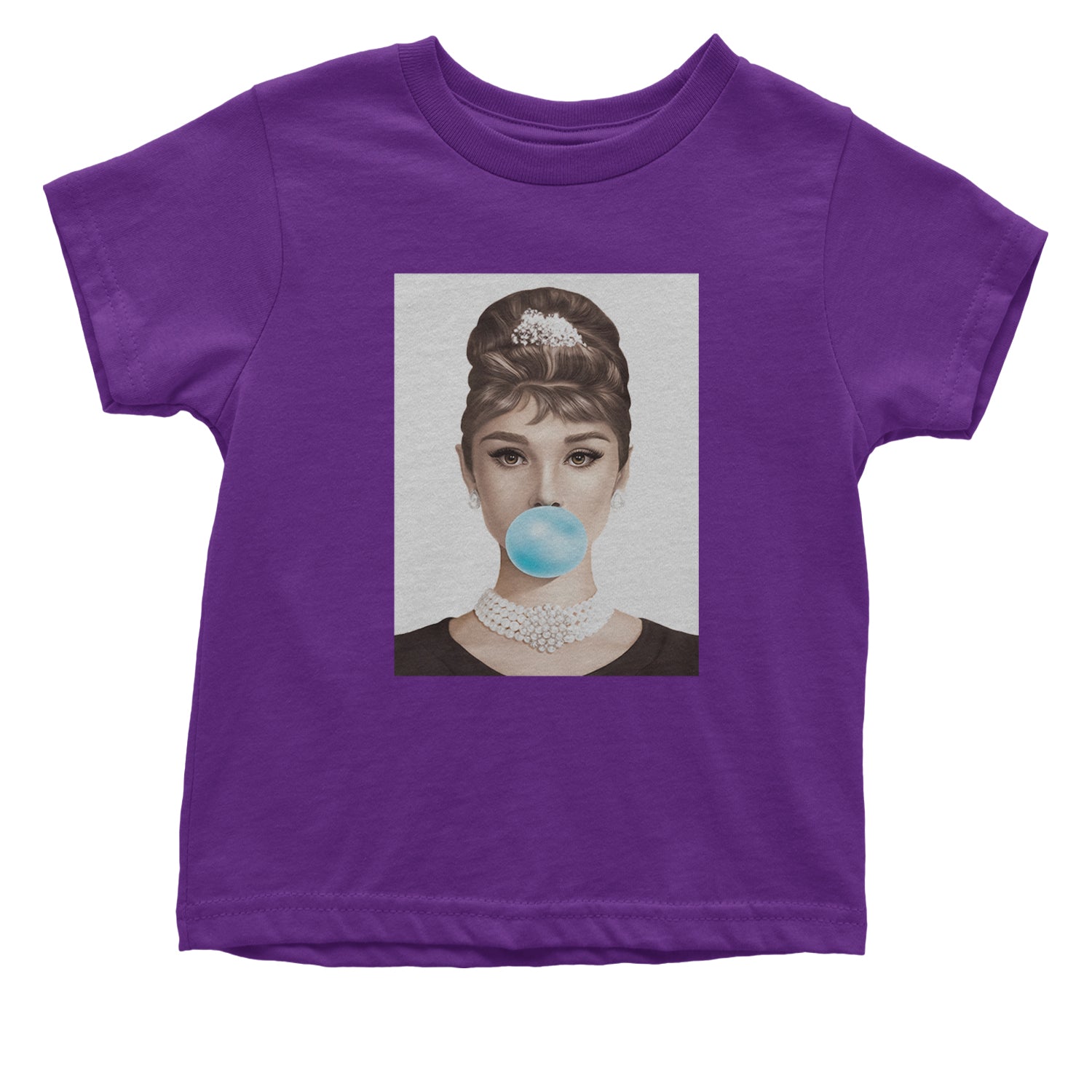 Audrey Hepburn Chewing Bubble Gum American Icon Infant One-Piece Romper Bodysuit and Toddler T-shirt Purple