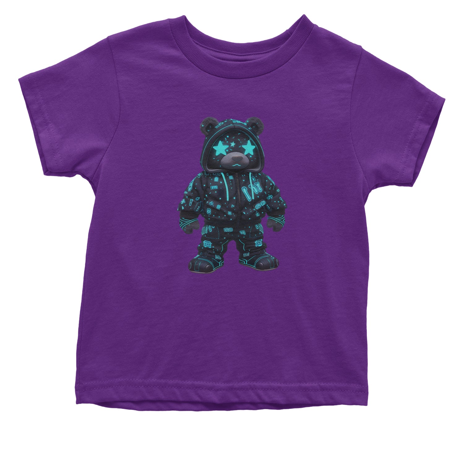 Starry Eyed Vaporwave Urban Graffiti Bear Infant One-Piece Romper Bodysuit Or Toddler T-shirt Purple