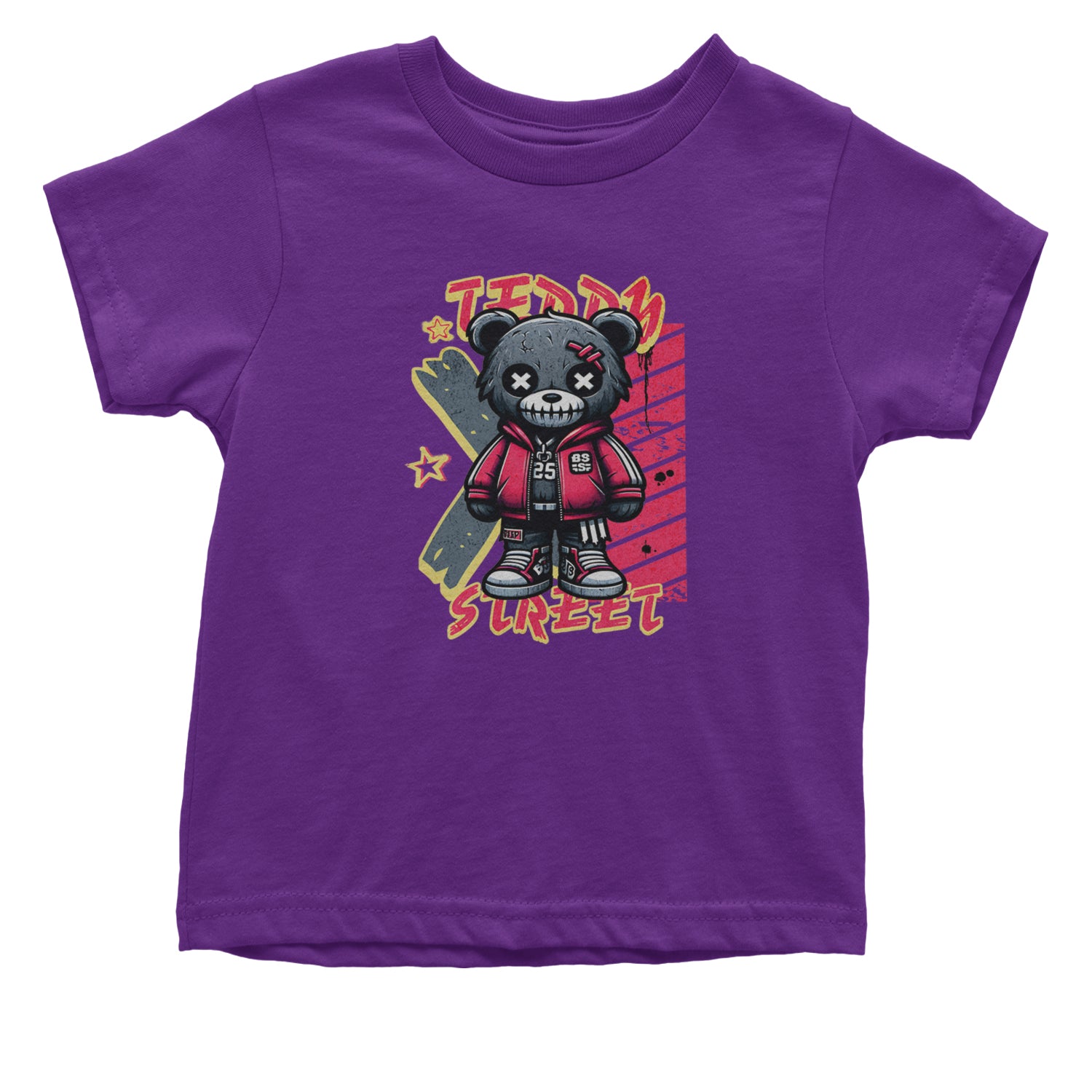 Teddy Attitude Urban Graffiti Bear Infant One-Piece Romper Bodysuit Or Toddler T-shirt Purple