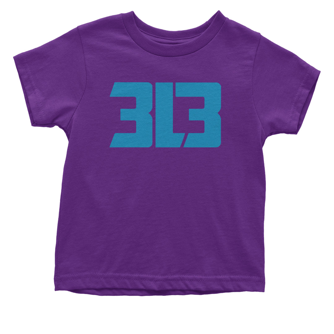 3L3 From The 313 Detroit Football Infant One-Piece Romper Bodysuit and Toddler T-shirt Purple