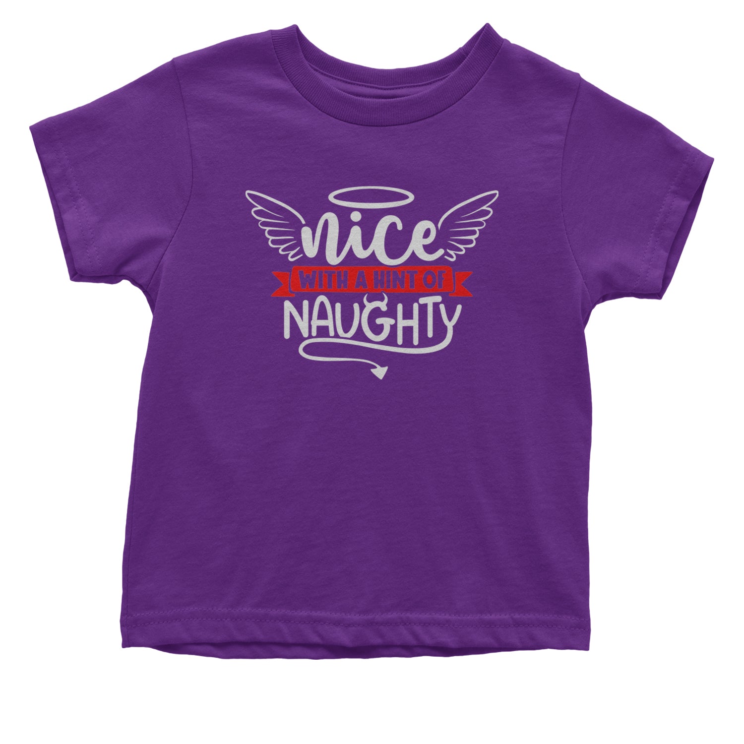 Nice with a Hint of Naughty Christmas Infant One-Piece Romper Bodysuit and Toddler T-shirt Purple