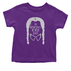 On Wednesdays, We Wear Black Infant One-Piece Romper Bodysuit and Toddler T-shirt Purple