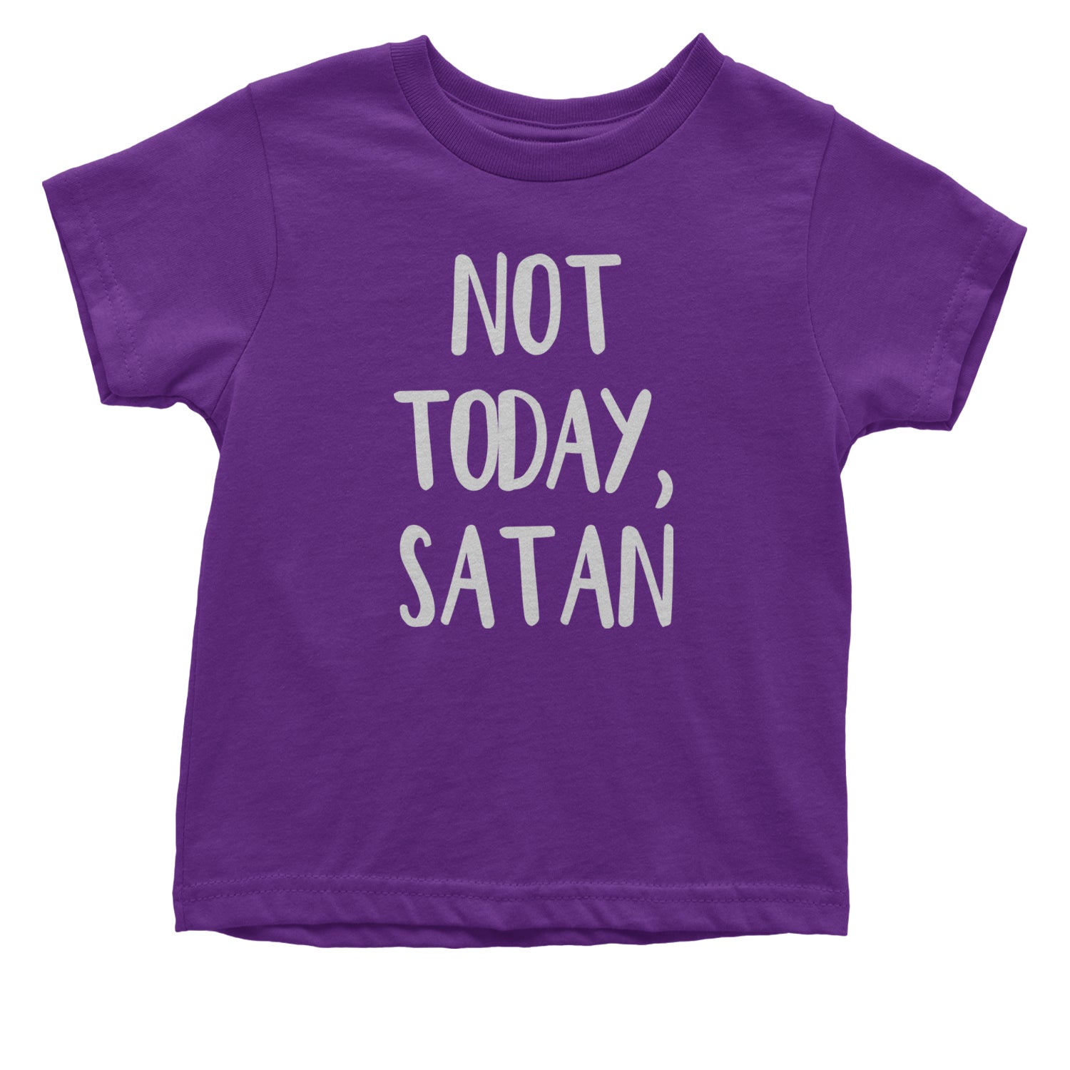 Not Today, Satan Jesus Already Won Infant One-Piece Romper Bodysuit and Toddler T-shirt Purple