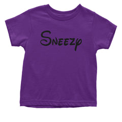 Sneezy - 7 Dwarfs Costume Infant One-Piece Romper Bodysuit and Toddler T-shirt Purple