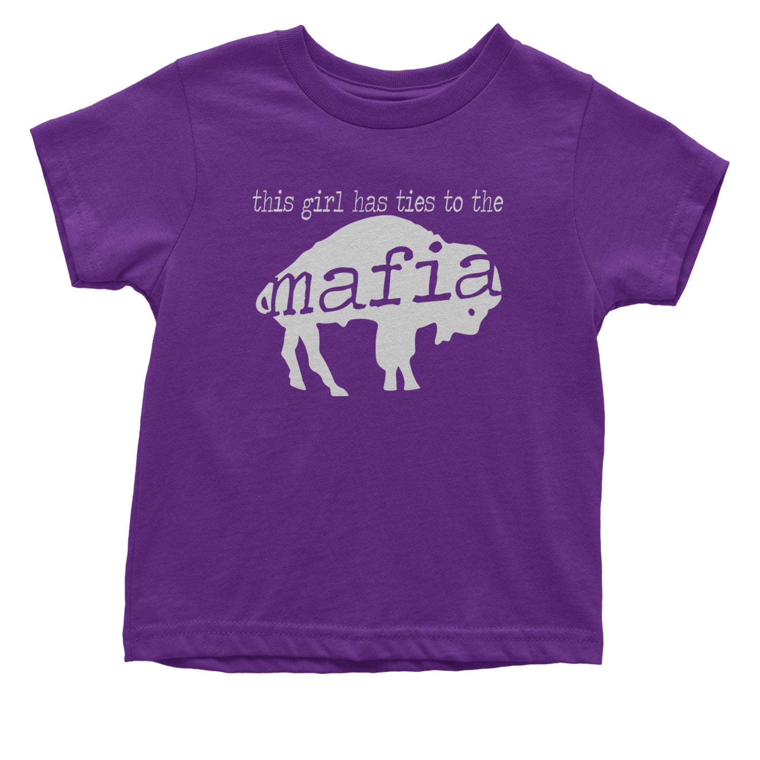 This Girl Has Ties To The Bills Mafia Infant One-Piece Romper Bodysuit and Toddler T-shirt Purple