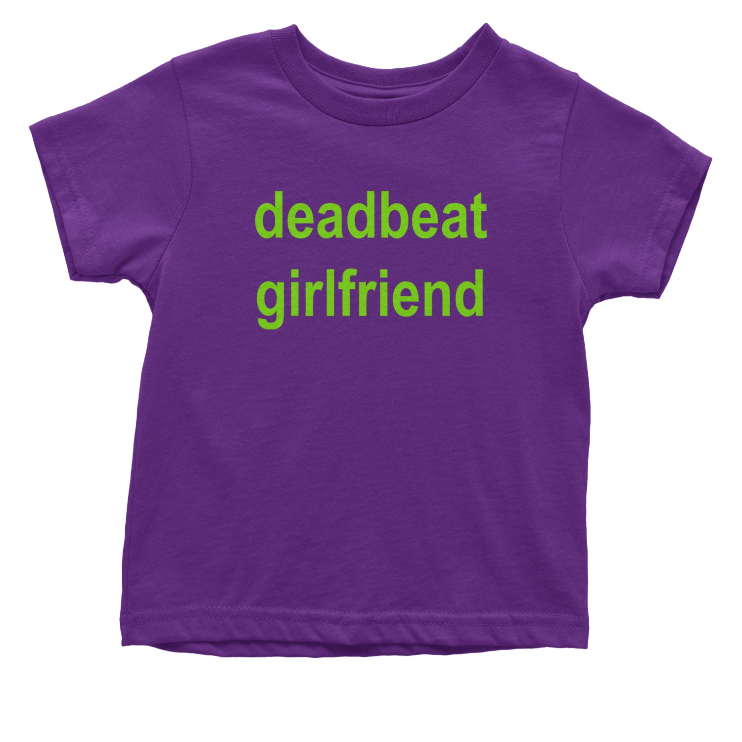 Deadbeat Girlfriend Y2K Slogan Infant One-Piece Romper Bodysuit and Toddler T-shirt Purple