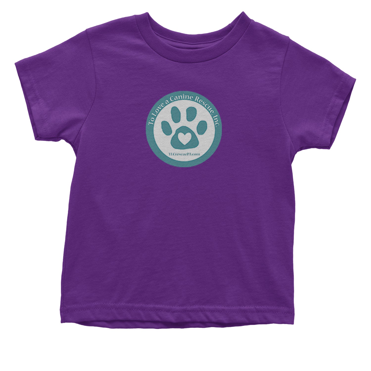 TLC To Love a Canine Dog Rescue Teal Infant One-Piece Romper Bodysuit and Toddler T-shirt Purple