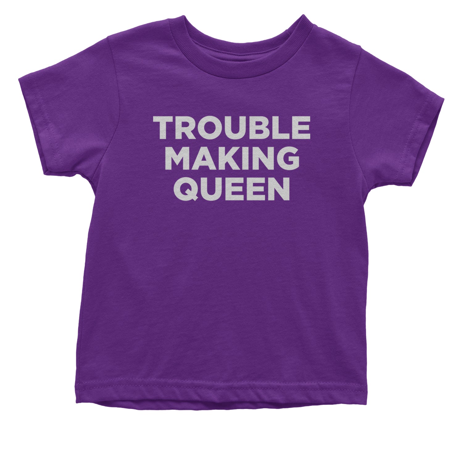 Trouble Making Queen Material Girl Celebration Infant One-Piece Romper Bodysuit and Toddler T-shirt Purple