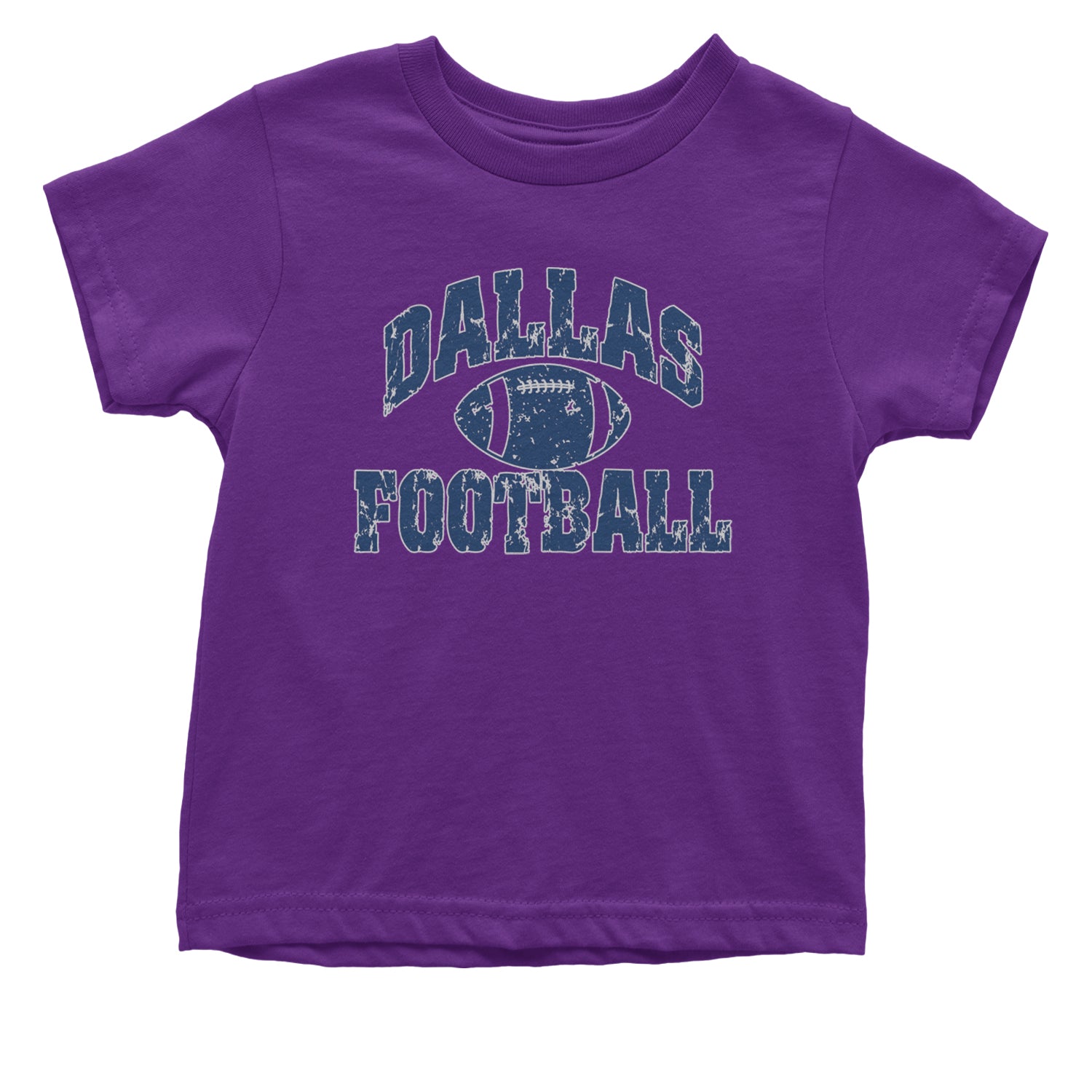 Dallas Distressed Football Infant One-Piece Romper Bodysuit and Toddler T-shirt Purple