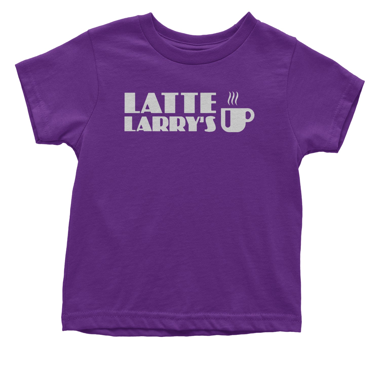 Latte Larry's Enthusiastic Coffee Infant One-Piece Romper Bodysuit and Toddler T-shirt Purple