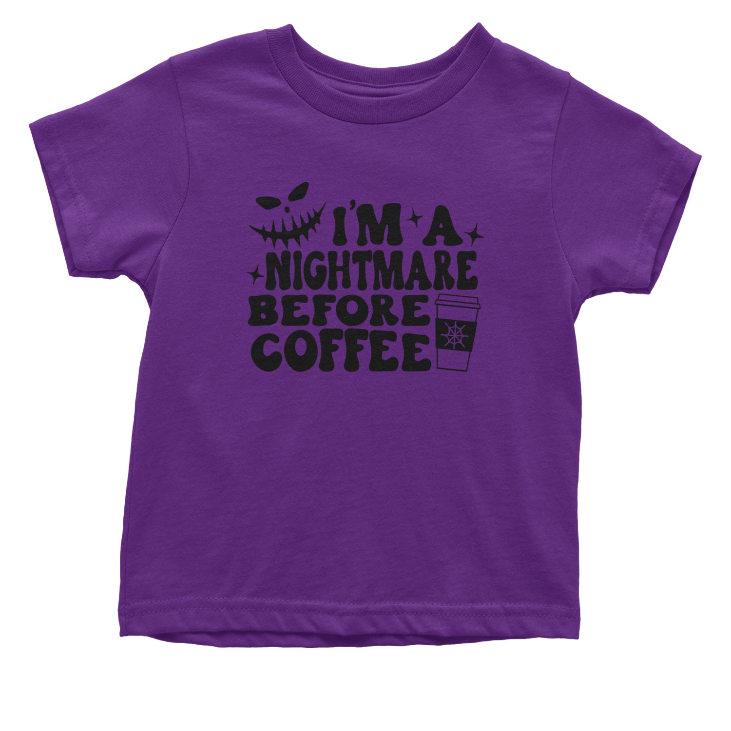 I'm A Nightmare Before Coffee Infant One-Piece Romper Bodysuit and Toddler T-shirt Purple