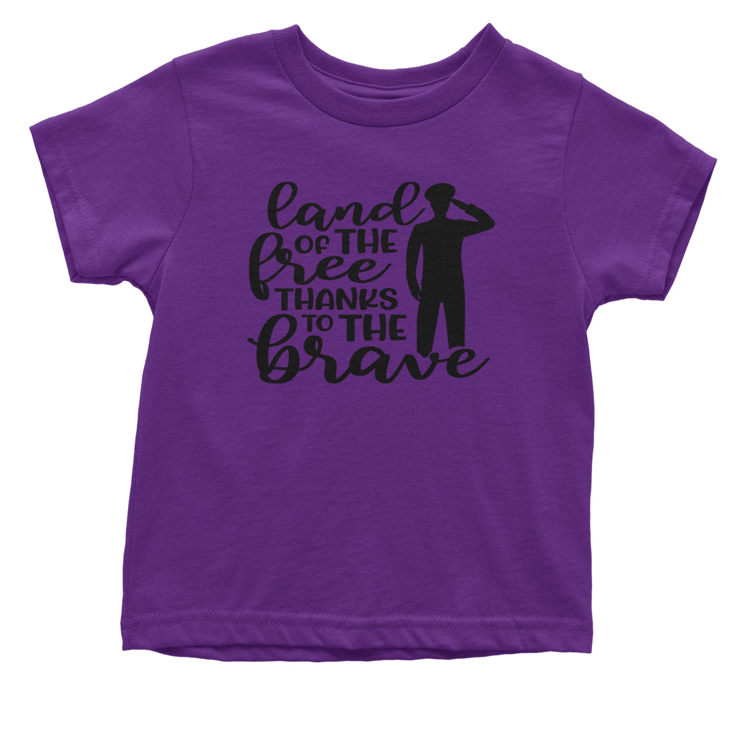 Land Of The Free Thanks To The Brave Veterans Infant One-Piece Romper Bodysuit and Toddler T-shirt Purple