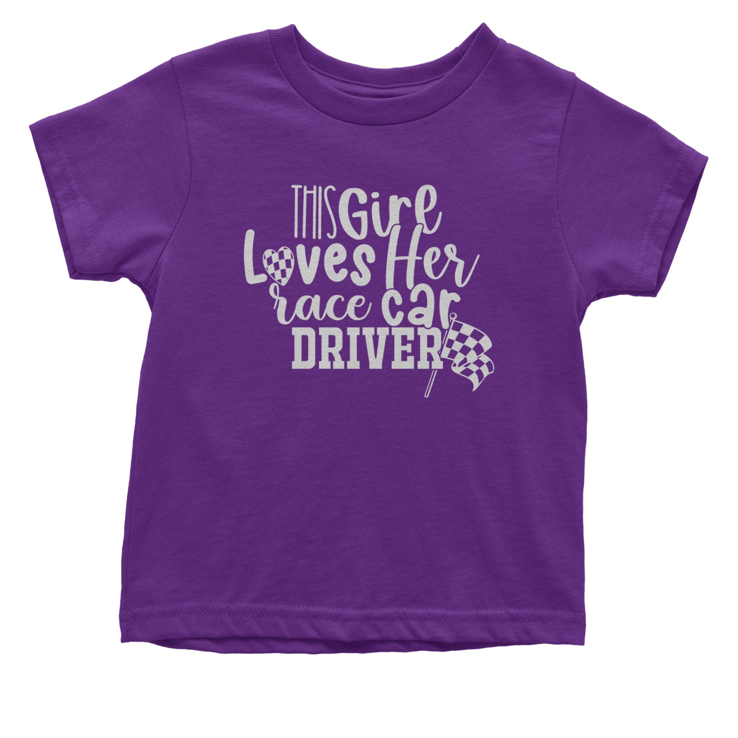 This Girl Loves Her Racecar Driver Infant One-Piece Romper Bodysuit and Toddler T-shirt Purple