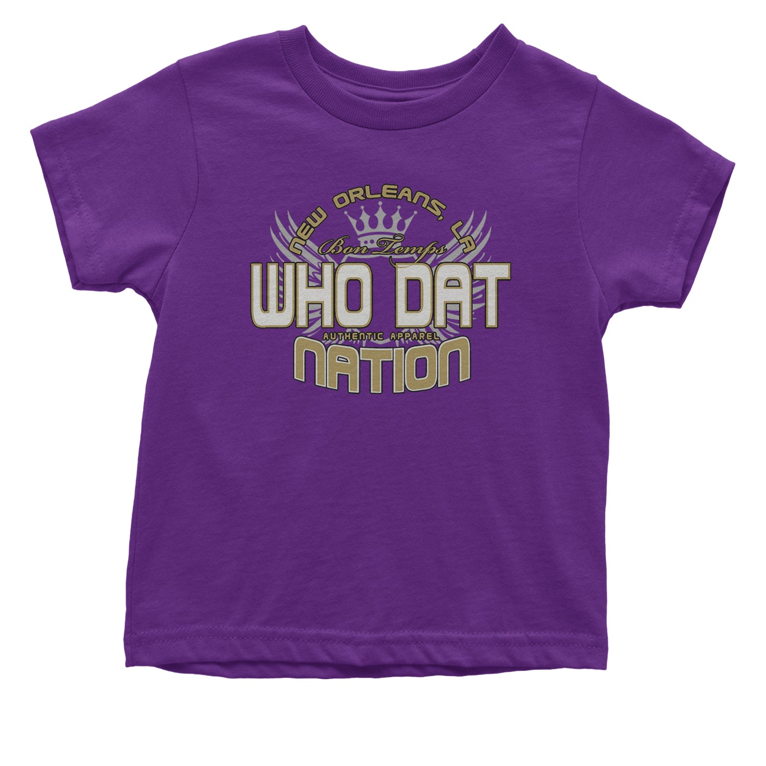 Who Dat Nation New Orleans (Color) Infant One-Piece Romper Bodysuit and Toddler T-shirt Purple