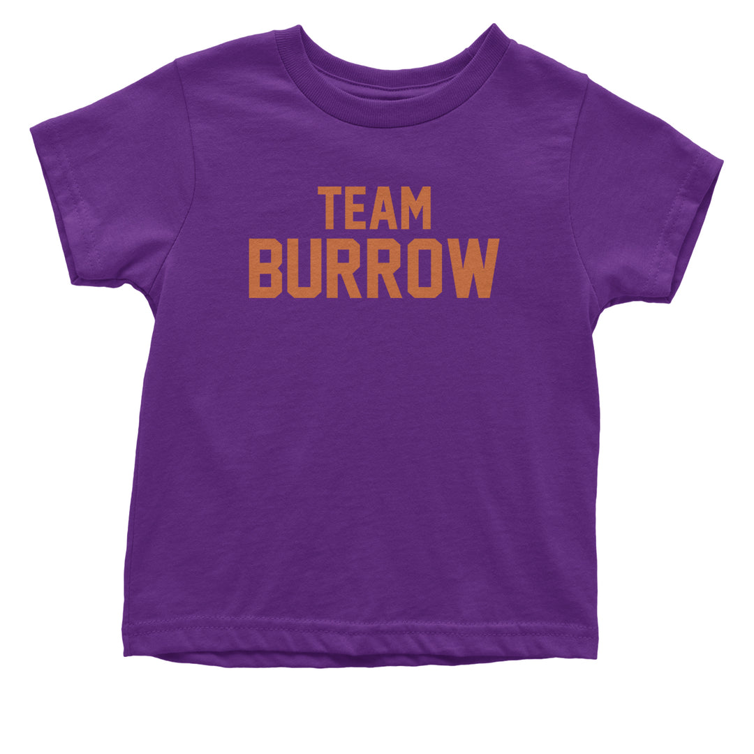 Team Burrow Cincinnati Infant One-Piece Romper Bodysuit and Toddler T-shirt Purple